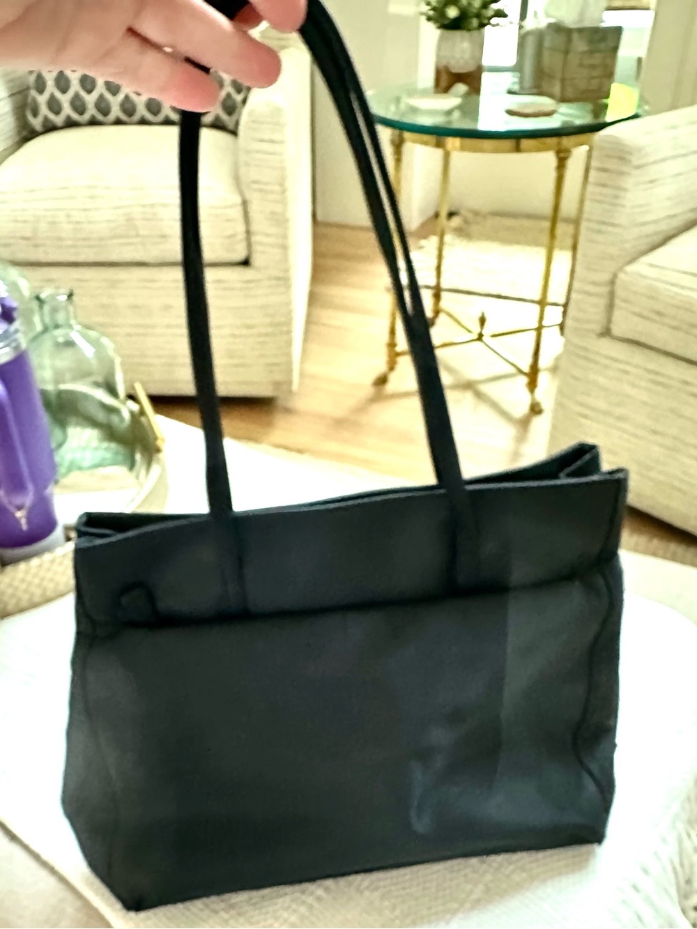 IFO Everyday Black Tote Bag with Long Shoulder Straps